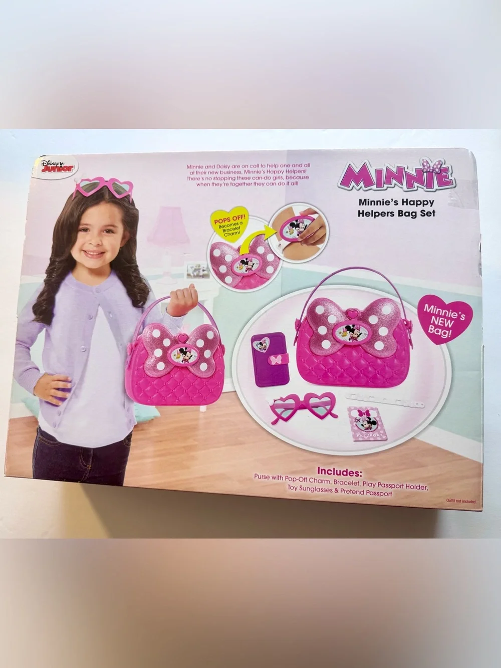Disney Minnie Pink Glitter Bow Quilted Play Bag Set